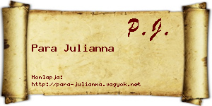 Para Julianna névjegykártya